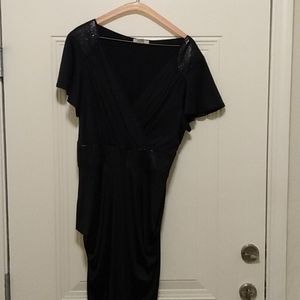 Jonathan Martin XL black dress with embellishments on waist and shoulder